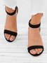 Mostata Women Middle Heel Sandal leopard Ankle Strap Shoes